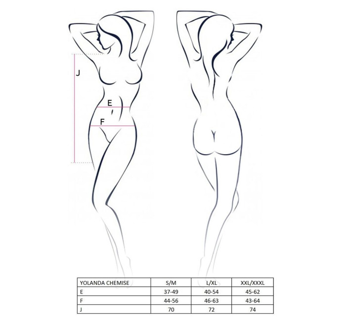 Пеньюар Passion Erotic Line YOLANDA CHEMISE S/M Черный