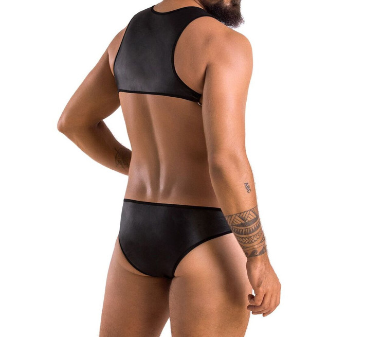 Чоловіче шкіряне боді Passion 056 Adam Black XXL/XXXL