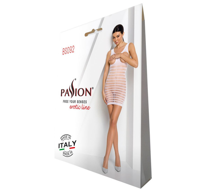 Бодістокінг-сукня з відкритими грудями Passion BS092 white