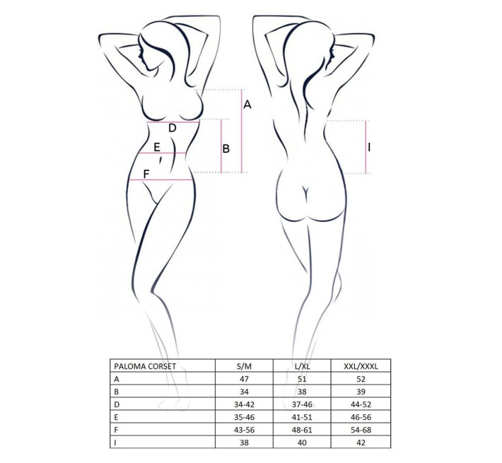 Корсет Passion Erotic Line PALOMA CORSET L/XL Білий