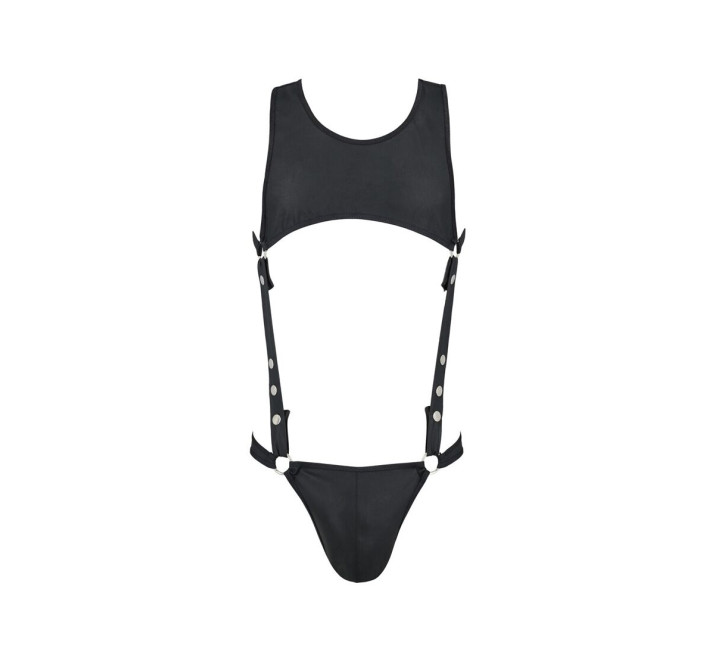 Чоловіче шкіряне боді Passion 056 Adam Black XXL/XXXL