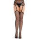 Колготки-панчохи Leg Avenue Backseam Net Stockings з поясом для панчіх, один розмір, чорні