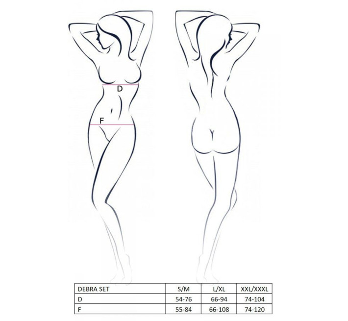 Комплект білизни Passion DEBRA SET Чорний L/XL