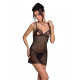 Рубашка с вырезами на груди + стринги Passion LOVELIA CHEMISE black S/M