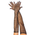 Длинные сетчатые перчатки Leg Avenue Rhinestone opera length gloves, с камнями, One Size