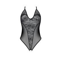 Боди с ажурным декором и открытым шагом Passion Ursula Body black XXL/XXXL