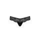 Мереживні трусики-танга з атласним бантиком Passion Naja Thong black L/XL
