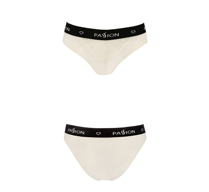 Трусики с широкой резинкой и кружевом Passion PS001 PANTIES XL, ecru