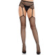 Колготки-панчохи Leg Avenue Backseam Net Stockings з поясом для панчіх, один розмір, чорні