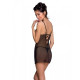 Рубашка с вырезами на груди + стринги Passion LOVELIA CHEMISE black S/M