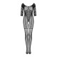 Сетчатый бодистокинг с имитацией подвязок Obsessive Bodystocking G329 черный S/M/L
