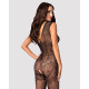 Бодістокінг Obsessive Bodystocking F234 абстрактний малюнок, глибоке декольте black S/M/L