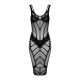 Полупрозрачное платье меди Obsessive D609 dress черное S/M/L