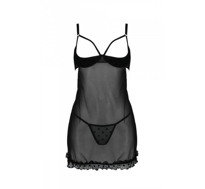 Эротический пеньюар Passion MARINA CHEMISE, L/XL, black