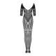 Сетчатый бодистокинг с имитацией подвязок Obsessive Bodystocking G329 черный S/M/L