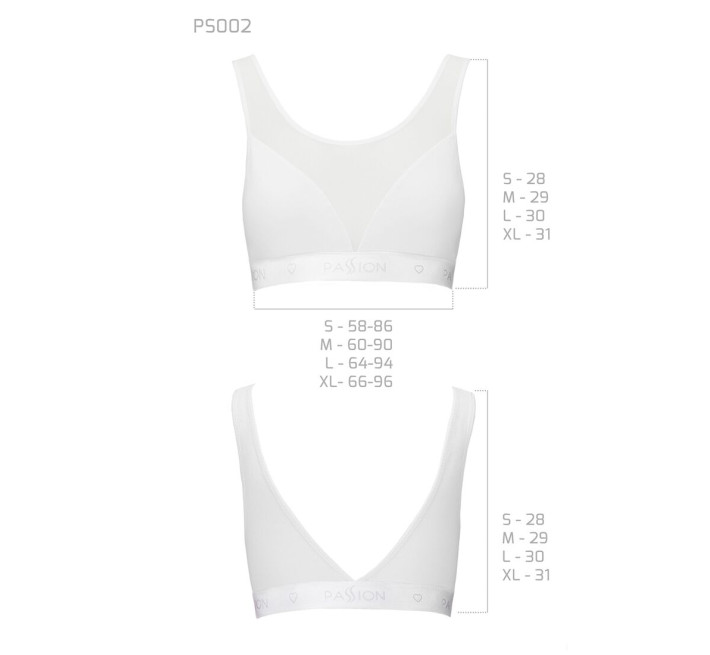 Топ з прозорою вставкою Passion PS002 TOP XL, white
