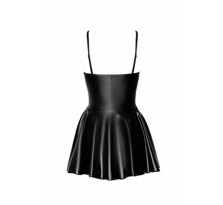 Платье Noir Handmade F308 Dreamer, XL, мини, под латекс, открытые плечи, юбка клеш, молния спереди