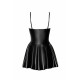 Платье Noir Handmade F308 Dreamer, XL, мини, под латекс, открытые плечи, юбка клеш, молния спереди
