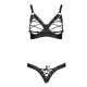 Комплект з екошкіри Passion CELINE BIKINI black S/M