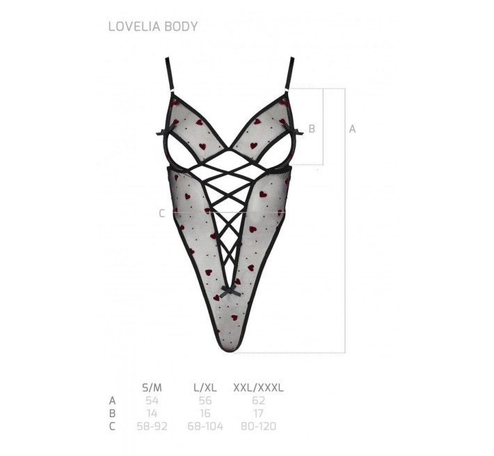 Еротичний боді з малюнком Passion LOVELIA BODY black S/M