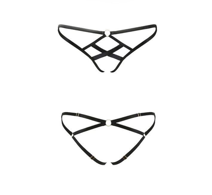 Трусики со стрепом Passion Exclusive Nicky Thong black XXL/XXXL