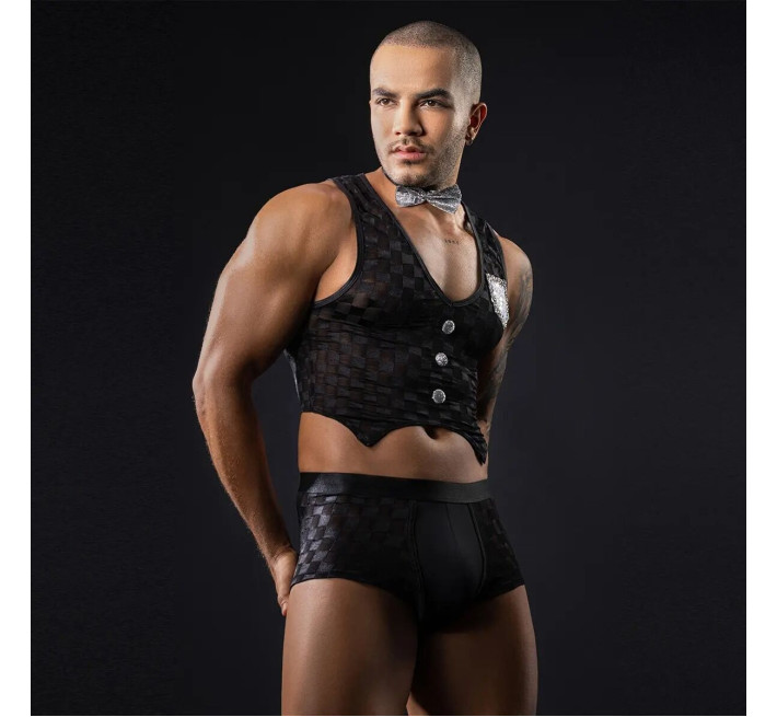 Чоловічий еротичний костюм офіціанта JSY «Привабливий Михаель» One Size, топ, труси, метелик