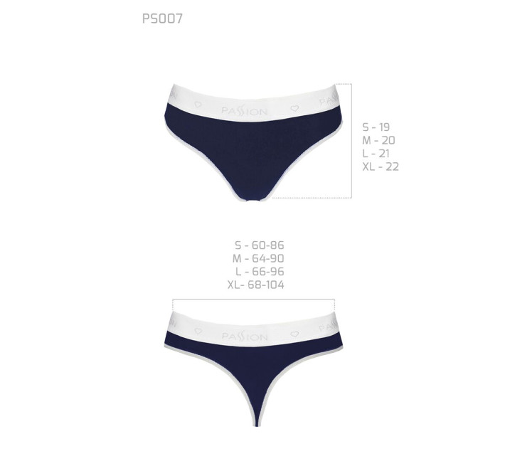 Спортивні трусики-стрінги Passion PS007 PANTIES XL, navy blue
