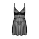 Эротический комплект Obsessive Chemeris babydoll & thong M/L, пеньюар и стринги