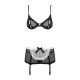 Эротический костюм горничной Obsessive Maidme set 5pcs черно-белый L/XL