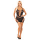 Платье Leg Avenue Lace and Net Mini Dress with Dual Strap One Size, Black