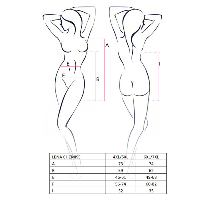 Сексуальна сорочка великого розміру Passion LENA CHEMISE 4XL/5XL Червона