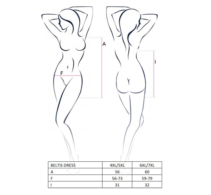 Эротическое платье Passion Size Plus BELTIS DRESS 4XL/5XL Черное