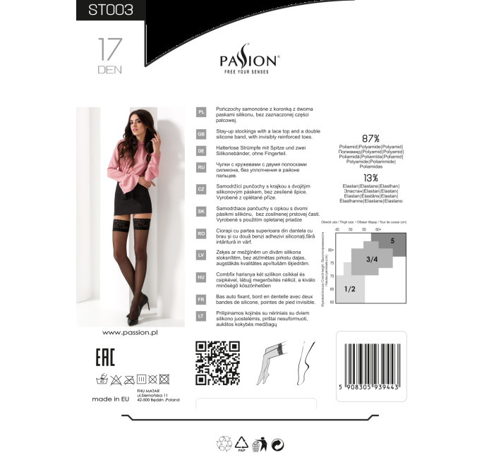 Тонкі панчохи Passion ST003 3/4 Чорні