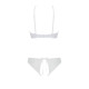 Комплект: бра, трусики с ажурным декором и открытым шагом Passion Ursula Set white L/XL