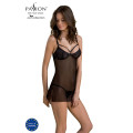 Пеньюар Passion DROSERA CHEMISE black, S/M, кружевной лиф со стрепами, трусики в комплекте