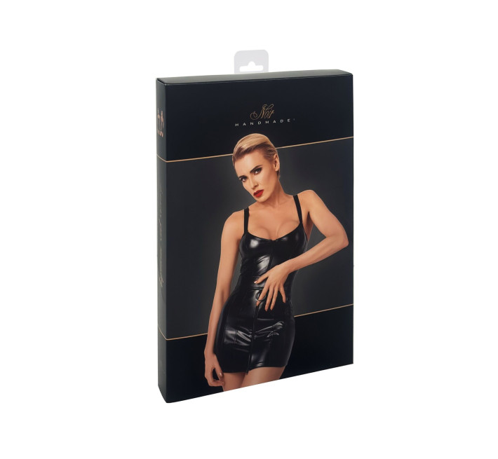 Платье Noir Handmade F320 Starlet, XL, под латекс, мини, молния по всей длине, кольцо на поясе