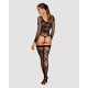 Бодистокинг Obsessive Bodystocking G320 чулки, боди, декор в виде линий black S/M/L