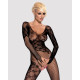 Бодістокінг Obsessive Bodystocking F210 рукава-мітенки, сітка, кольорове мереживо black S/M/L