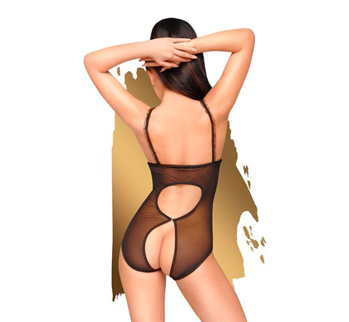 Боді з відкритими грудьми та спиною Penthouse Turned On Чорний M/L