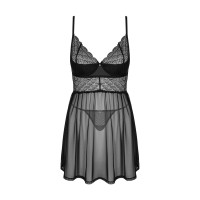 Эротический комплект Obsessive Chemeris babydoll & thong XL/2XL, пеньюар и стринги
