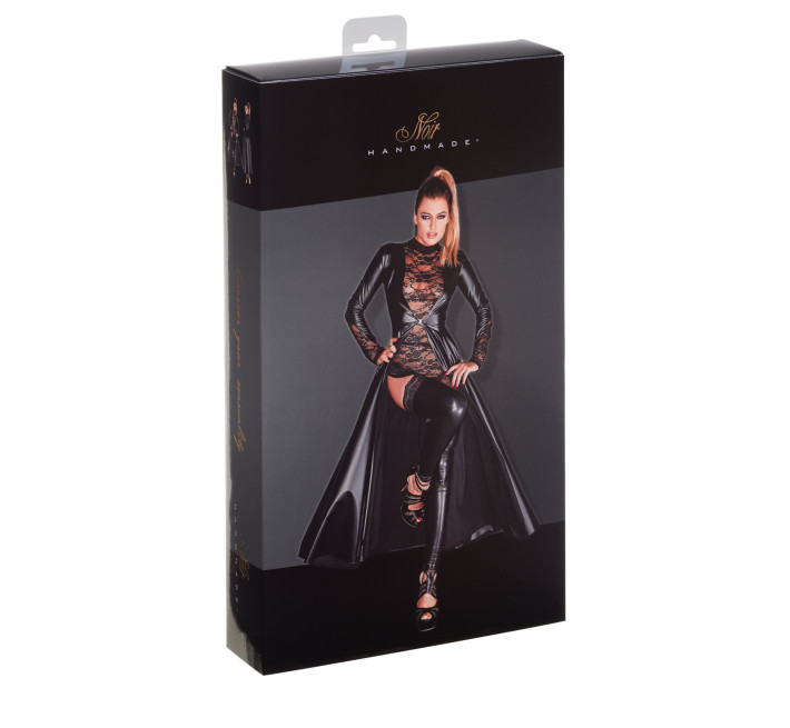 Сукня-плащ з мокрим ефектом Noir Handmade F128C Powerwetlook gown coat, XL
