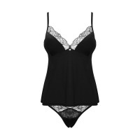 Топ и трусики Obsessive Bella Rou top & panties черные XL/2XL