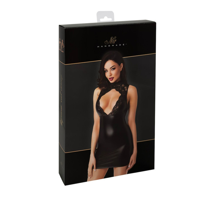 Платье Noir Handmade F343 Powerwetlook and lace mini skirt - M