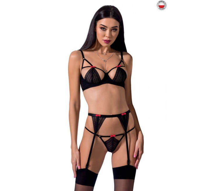 Комплект білизни Passion PERDITA SET Чорний L/XL