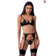 Комплект білизни Passion PERDITA SET Чорний L/XL