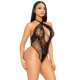 Кружевное тедди Leg Avenue Lace and net halter teddy Black One size