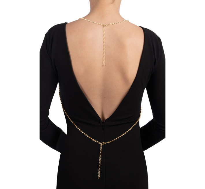 Золотистая цепочка для бюста Bijoux Pour Toi – Elena Gold со стразами