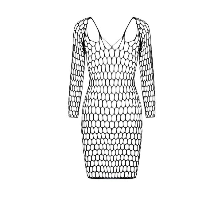 Бодистокинг-платье с глубоким воротником Passion BS093 black