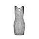 Мини-платье с вертикальным узором Passion BS097 One Size, black, плетение по бокам