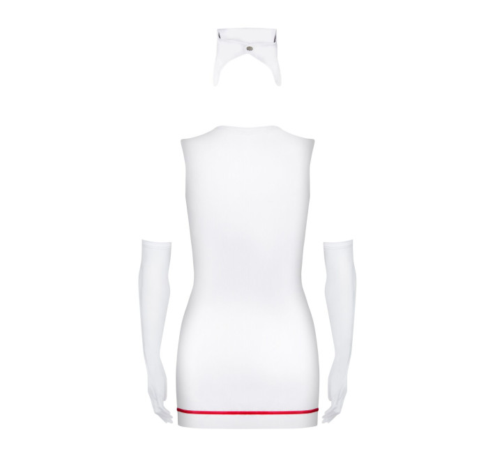 Эротический костюм медсестры Obsessive Emergency dress белый S/M